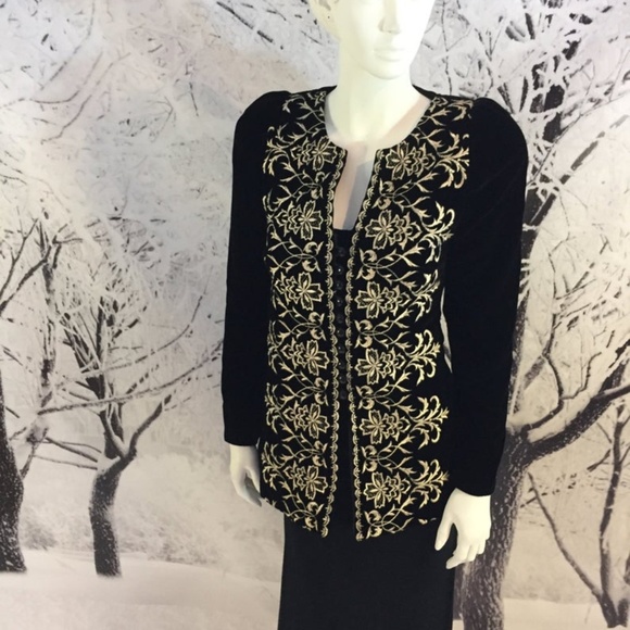 70s Embroidered Velvet Jacket - Picture 4 of 4